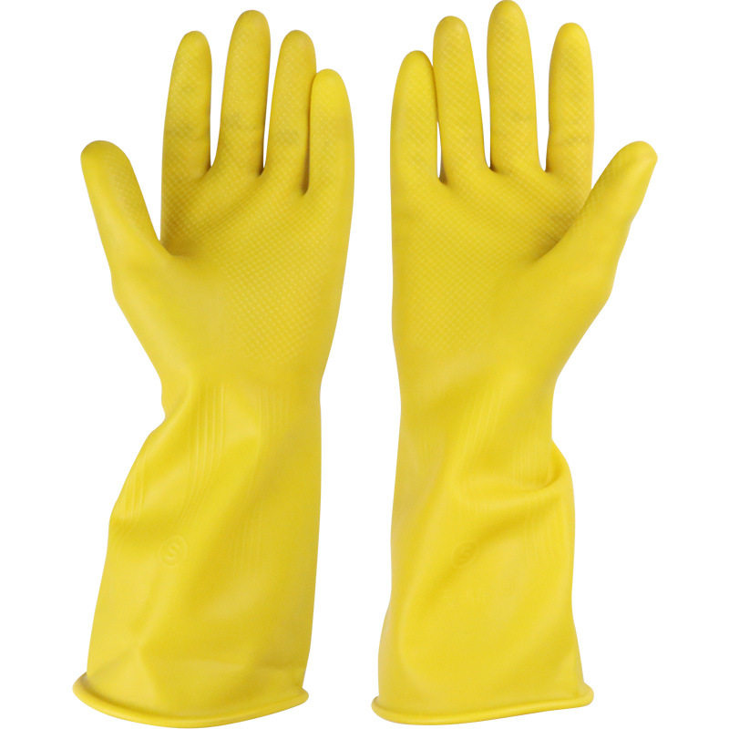 Nanyang beef tendon milk gloves rubber thickened durable wear-resistant lengthened laundry and vegetable washing site Industrial Rubber kitchen dishwashing
