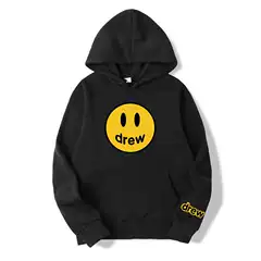 Drewhouse Smiley Face Sweatshirt Drew Justin Bieber Style Hailey Baldwin Trendy Hooded Fleece-Lined