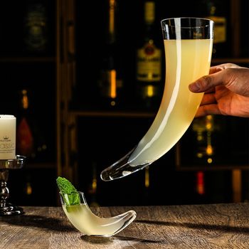 Creative Crescent Moon Horn Cup Malt Cup Beer Cup Set Internet-Famous Glass Cup Hand-Blown Crystal Glass Wholesale