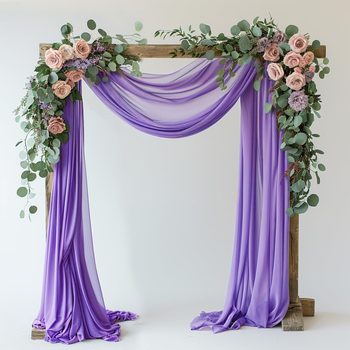Chiffon Curtain, Beauty Gauze Arch, Wedding Lawn, Wedding Event Layout, Outdoor Decoration, Table Flag, Curtain, Chiffon