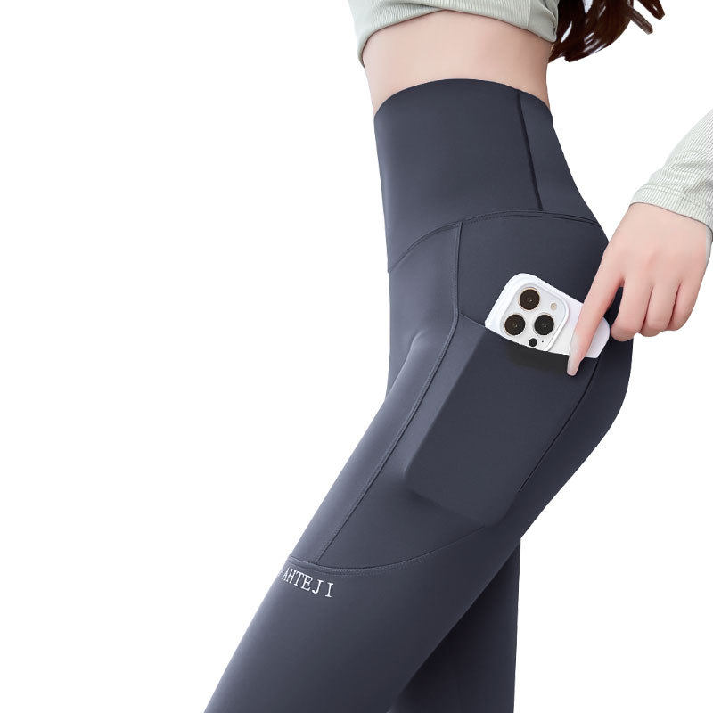 口袋鲨鱼裤女外穿春夏季高腰收腹提臀紧身瑜伽裤运动骑行打底裤女