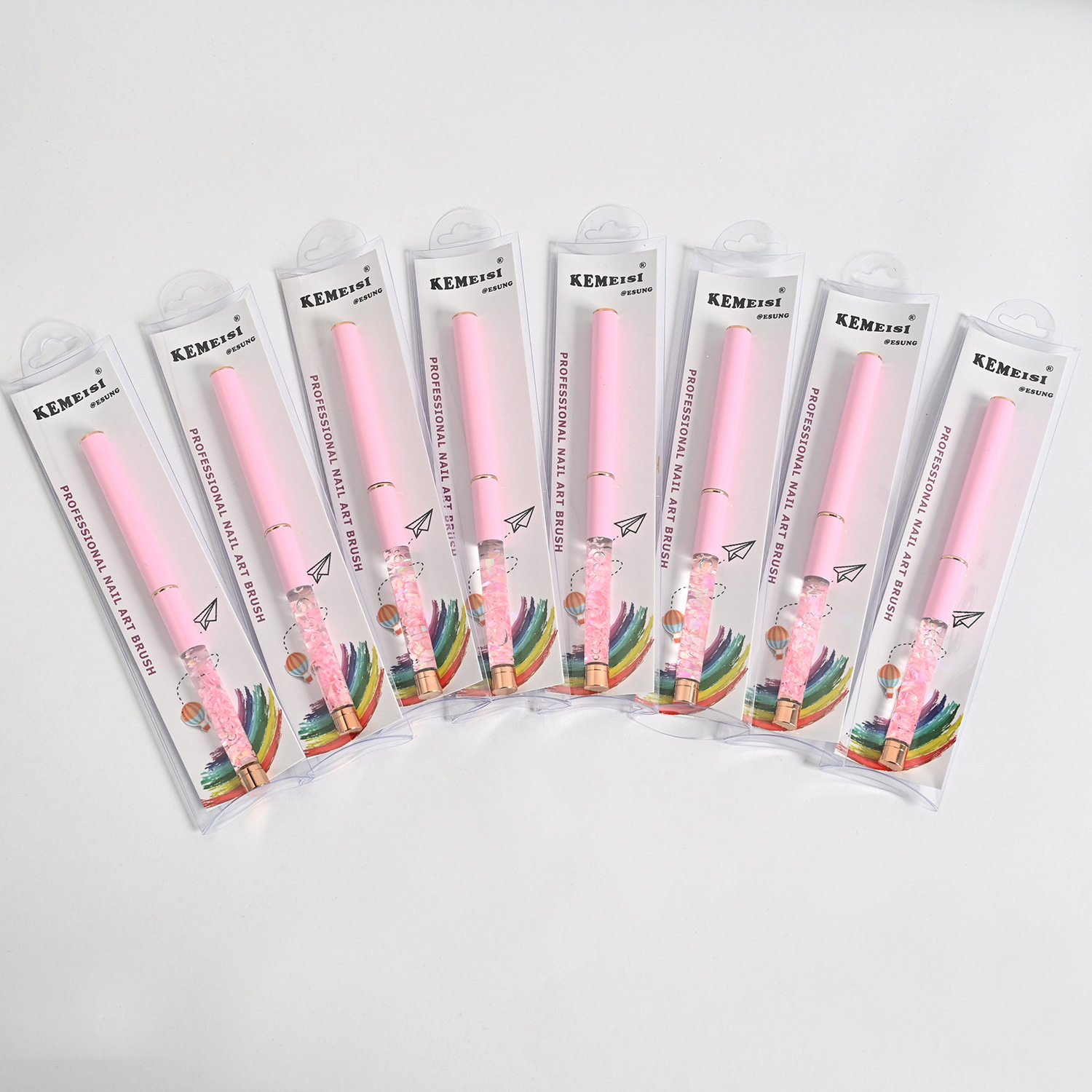 Manicure Pen Special Pen Set Wholesale Mink Hair Acrylic Rod Round Head Flat Head Painted Flower Pen Pull Line Tracing Pen