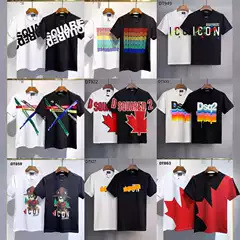 Dsq Trendy U Brand a Model Re D2 Amazon Export Printed Men's Short-Sleeved T-Shirt Factory Dsq Catend