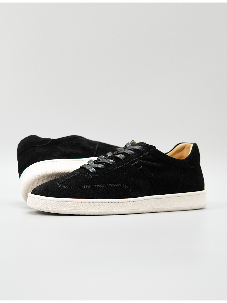 Giày sneaker nam da thật phong cách retro, form ôm chân, dễ phối đồ — Màu nâu, màu đen, Màu xanh dương