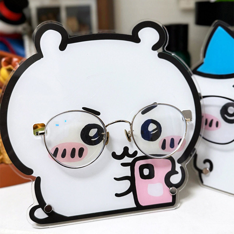 Jiyika Wow Glasses Frame Acrylic Hairpin Glasses Placement Storage Bracket Cartoon Small Eight Desktop Ornaments Stand