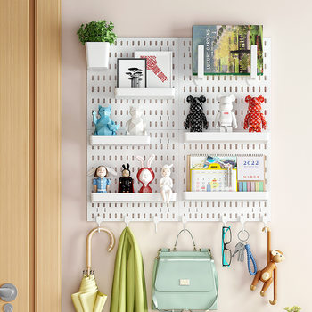 Perforated Board Wall Organization and Storage Study DIY Accessories Combination Storage Rack Punch-Free Desk Storage Display Rack