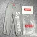A309#classic big logo hooded sweatpants gray