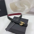 3.0cm wide wine red with black sand gold buckle