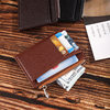 Black Lychee Leather Card Holder Document Organizer Zipper Wallet Multifunctional Coin Purse Card Holder Business Style