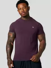 Men's Quick-Drying Fitness Short-Sleeved Raglan Tight-Fitting Elastic Sports T-Shirt Fitness Training Breathable Running Top
