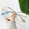New retro anti-blue light metal glasses frame Internet celebrity same fashion high-looking plain glasses large-eye glasses frame