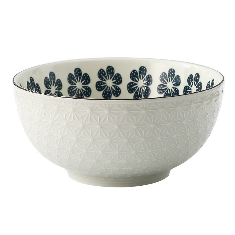 Xiaolanhua Internet Celebrity Retro Japanese Style Underglaze Color Ceramic Tableware Household Meal Soup Dishes and Dishes Spoon Combination Set