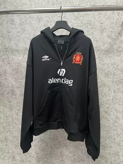 Ins Paris B Home Autumn Manchester United Joint Limited logo Printed Hooded Sweater Family Zipper Cardigan Jacket