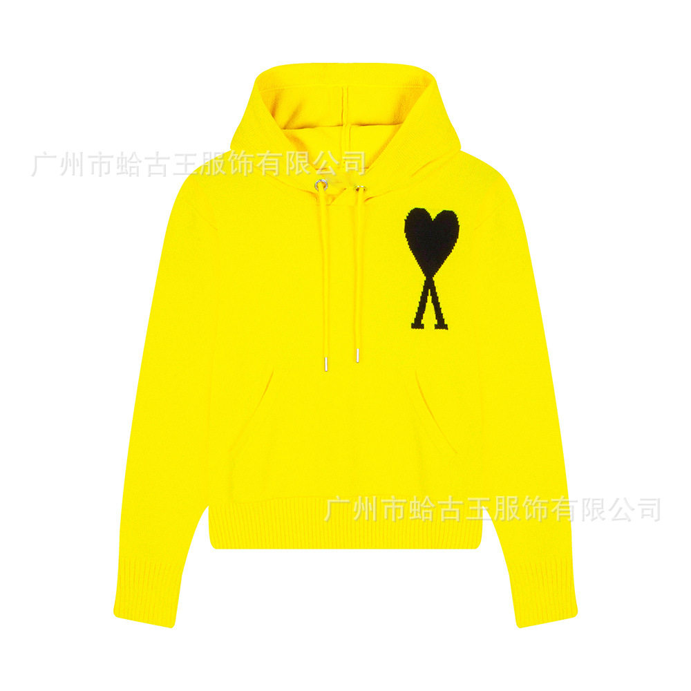 秋冬新款高领爱心毛衣男女条纹青年桃心跨境外贸休闲套头针织衫