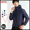90 velvet men's hooded down jacket light short large size light foreign style white duck down jacket Pinghu down jacket wholesale
