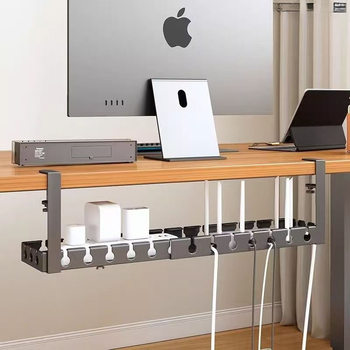 Under-Desk Cable Manager, Power Cord Organizer, Punch-Free Cable Management Rack, Storage Desktop Socket Wiring