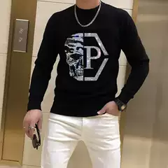 Sweater men's autumn and winter New thickened cross-border e-commerce dedicated warm pullover sweater youth personalized sweater