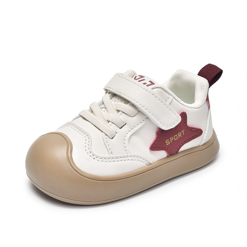 Baby sneaker Children's Small Board Shoes Boys' Soft Sole Non-Slip Kick-Proof Baotou Footwear Girls' Small White Shoes Trendy