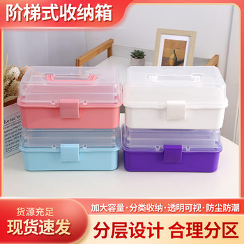 Wholesale storage box of various specifications nail art storage box medicine box multi-layer cosmetics storage box desktop large capacity box