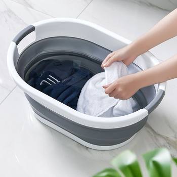 Folding Laundry Basin, Extra Large, Extra Deep and Thickened, Extra Large Laundry Plastic Washbasin, Pet Baby Bathtub