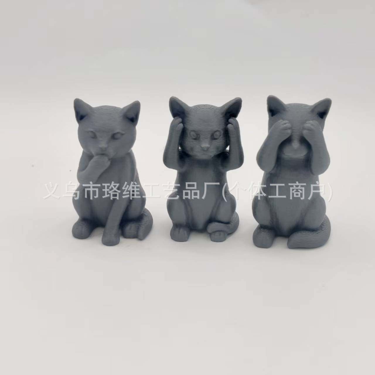 Cross-Border New Product, Don'T Listen, Don'T Look, Don'T Speak, Cat Halloween Cat Decoration Ornaments