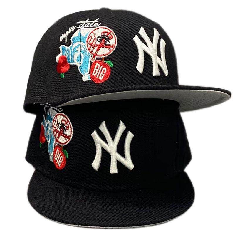 Cross-border peaked cap men's and women's baseball fully closed baseball cap men's flat brim cap non-adjustable number cap embroidery cap