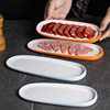 Two-Color Imitation Porcelain Melamine Small Dish Oval Hotel Restaurant Cold Dish Plate Commercial Canteen Selection Plate Plastic Dish