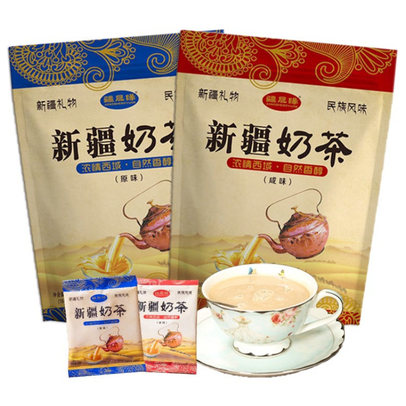 Xinjiang Shengyuan Xinjiang old milk tea original salty milk tea powder instant milk tea 400g independent pouch origin wholesale