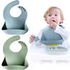 Cross-Border Hot-Selling Children's Tableware Baby Suction Cup Anti-Fall Plate Food-Grade Silicone Baby Bib Fork Spoon Plate