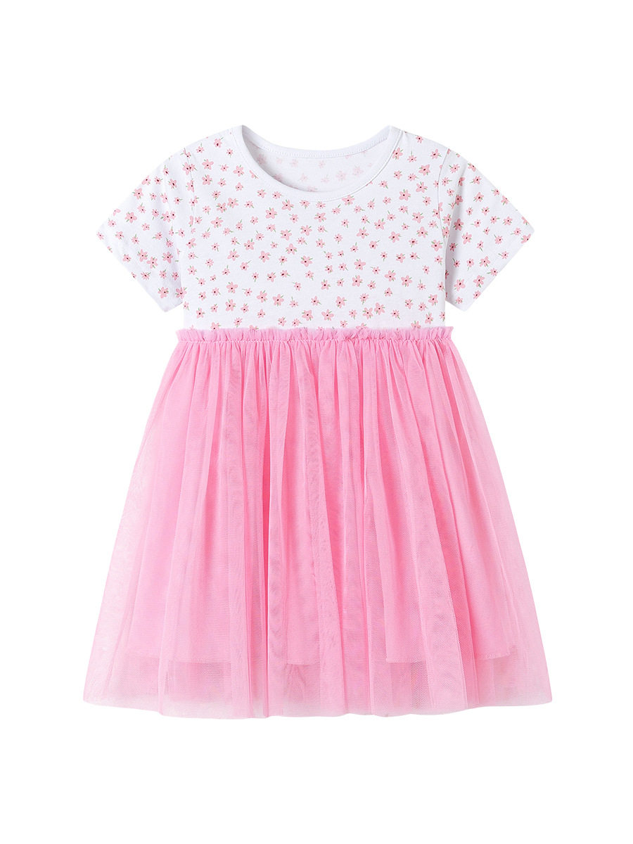 [Style] Girls' Summer Dress, Cute Baby Princess Dress, Short-sleeve Kids' Tulle Dress