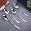 Stainless Steel Spoon Thickened Long Handle Soup Spoon Watermelon Spoon Pointed Spoon Rose Flower Spoon Canteen Rice Spoon Commercial Use