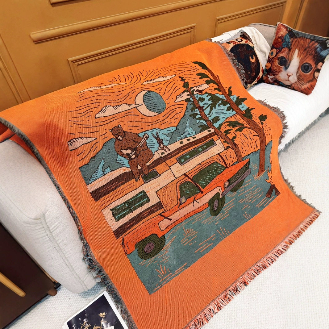 Lunch Break Blanket Sofa Dragon Leisure Towel Blanket Cover Blanket Knitted Anime Thread Blanket Outdoor Camping Style Blanket Ins Style Home