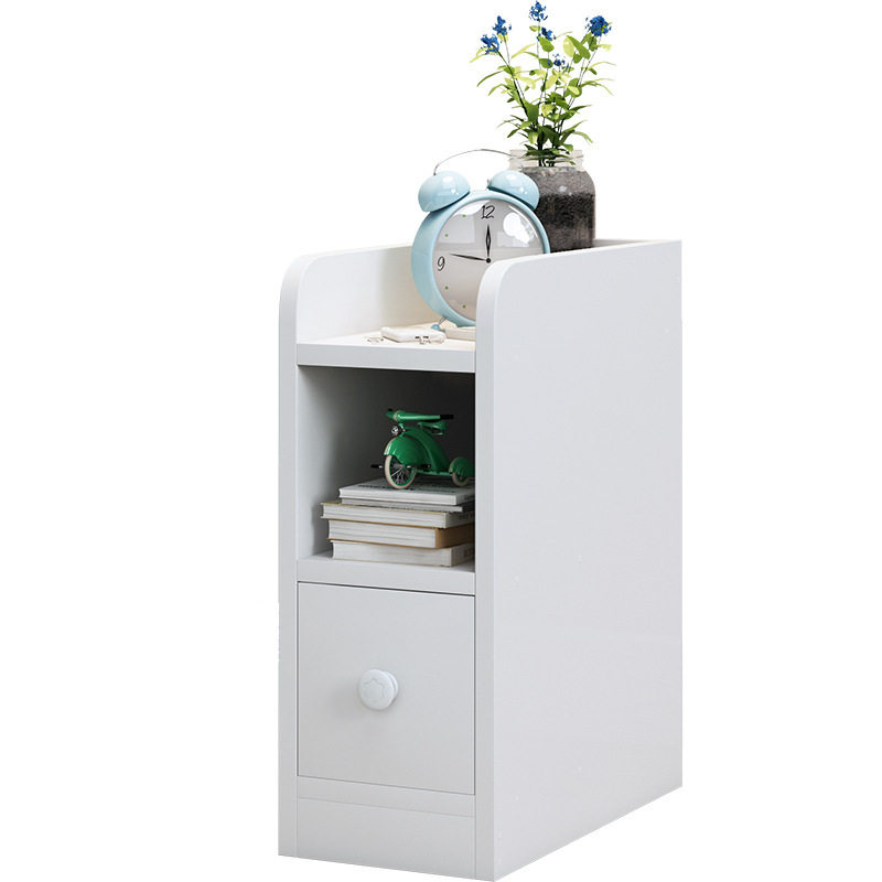 Ki9S Ultra-Narrow 20 Bedroom Narrow 30 Bedside Gap Storage Cabinet 40cm Wide Cupboard Small Bedside Table Mp