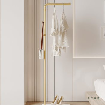 Cream Style Living Room Coat Rack Floor-Standing Bedroom Clothes Rack Household Vertical Clothes Rack Room Simple Clothes Rack
