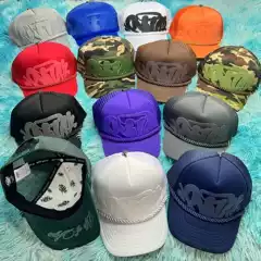 American-Style Trendy Trucker Hat for Men and Women, Breathable Mesh Sun Protection Hat with Letter Embroidery and Curved Brim Baseball Cap