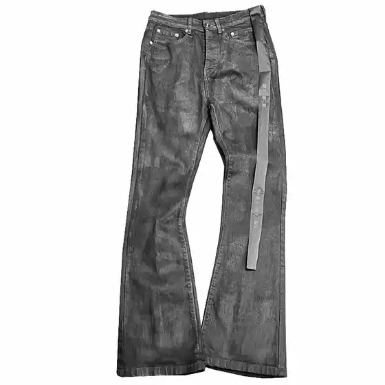 Ro Wax Pants Ro Long Pants Ro Pure Handmade Wax Coating Wax Surface Flared High Elasticity Jeans Ro Dark Style Cotton