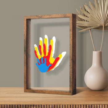 Cross-Border Handmade DIY Four-Slot and Five-Slot Acrylic Paint Family Handprint Photo Frame Couple Wooden Craft Gift Set