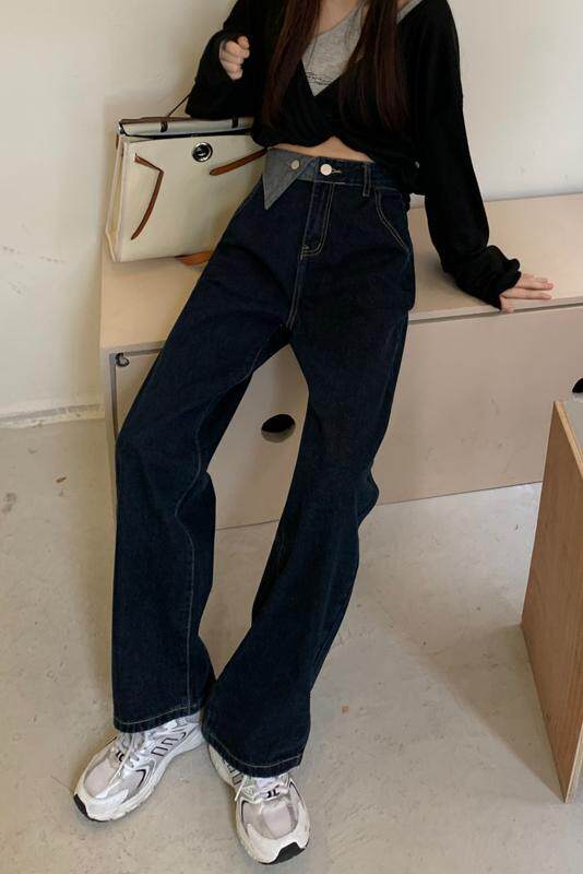 Womens Vintage Loose Fit Straight Leg Jeans Spring Korean Style Slimming Versatile Casual Wear Wholesale