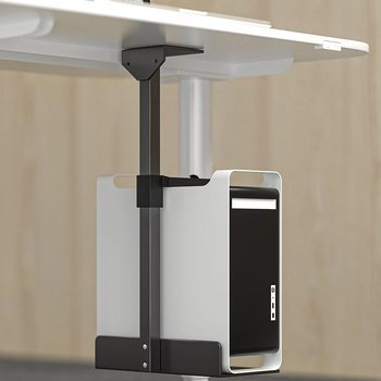 Hanging computer mainframe bracket table bottom fixed suspension hanger office desktop mainframe tray bracket