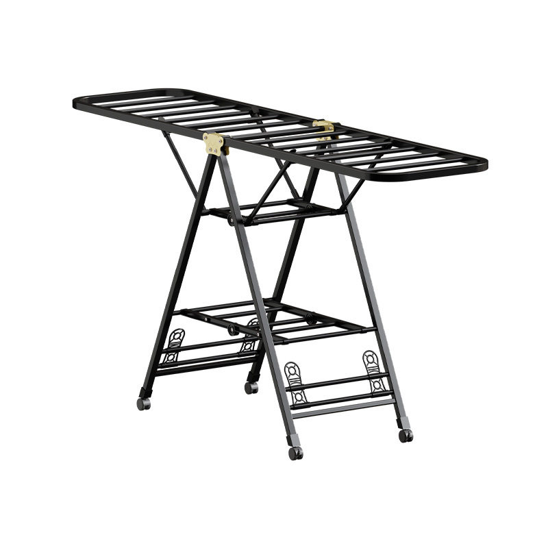 Household Floor-Standing Clothes Drying Rack Wing-Shaped Clothes Hanger Indoor Cross-Border Wheeled Clothes Drying Rack Foldableing Clothes Hanging Rod Quilt Artifact