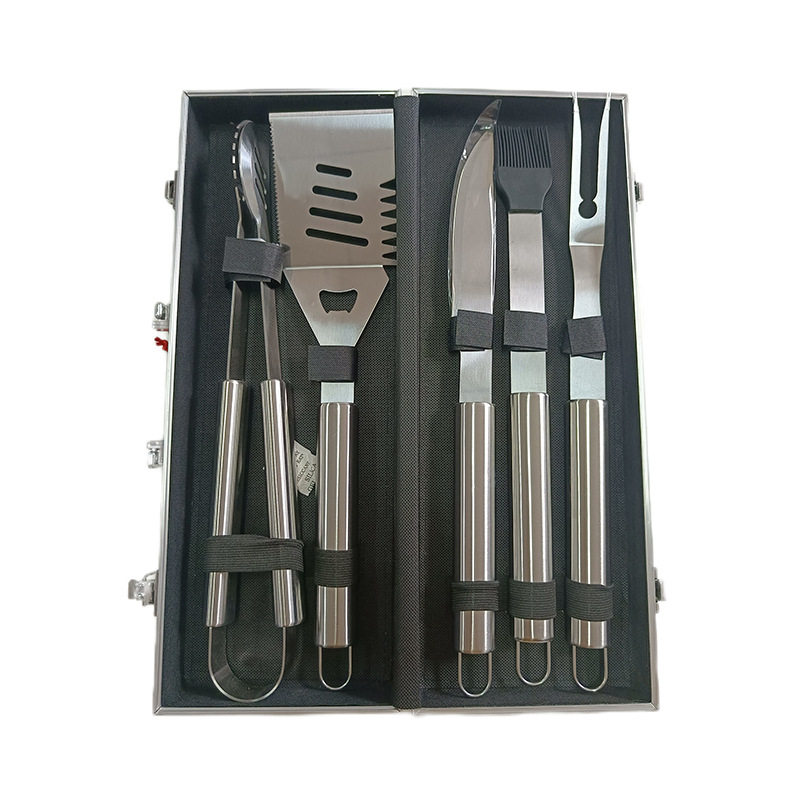 Factory Spot Barbecue Tool Set Home Outdoor Picnic Camping Style Aluminum Box Stainless Steel BBQ Grill Set