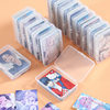 Card Storage Box Frosted Transparent Small Card with Lid for Literacy Sorting Small Objects Buttons Stationery Sticker Storage Box