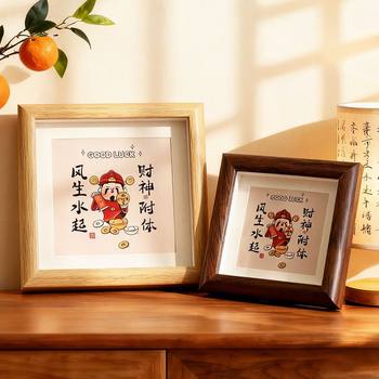 Mini 4inch Wooden Photo Frame Hollow Three-Dimensional Picture Frame Empty Frame Display Square DIY Specimen 6inch Photo Frame Wholesale