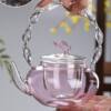 Pink Butterfly Glass Teapot for Brewing Tea, Electric Ceramic Stove Glass Teapot, High-Temperature Resistant Teapot, High-Value Fairy Teapot