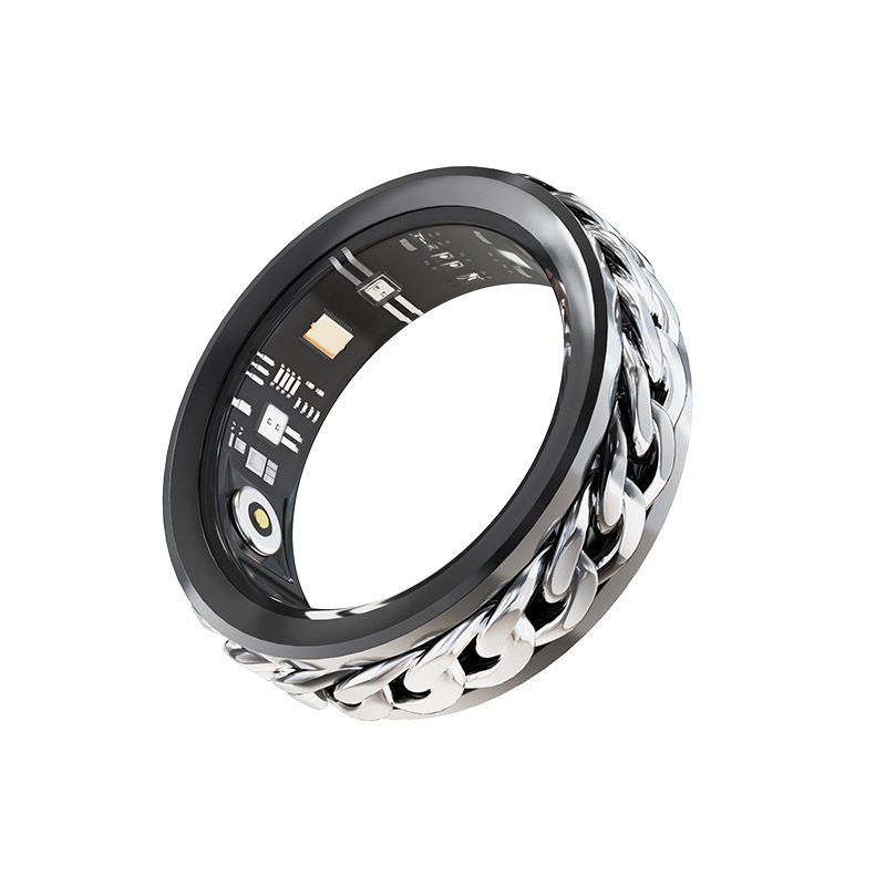 Cross-Border Smart Decompression Ring Monitors Heart Rate, Sleep Depth, Waterproof, Rotatable Chain, Multi-Functional Smart Ring