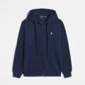 Zipper style-navy blue white label