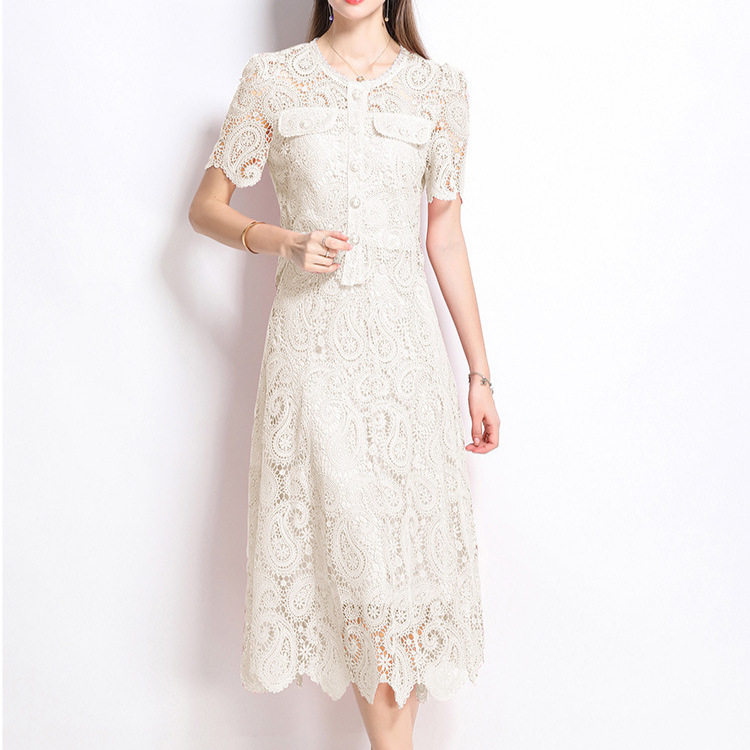 Lace Two Piece Set Embroidered Top and Skirt Elegant Spring Summer Fashion for Women Wholesale Available