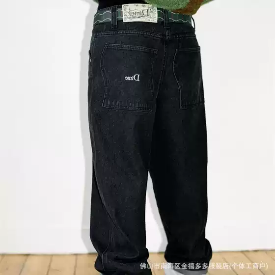 DM 2024ss three-dimensional embroidery letter labeling Denim trousers high street style men and women same fashion