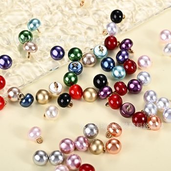 Fashion colorful pearl button mushroom button shirt knitwear wedding copper foot hand sewing button in stock wholesale