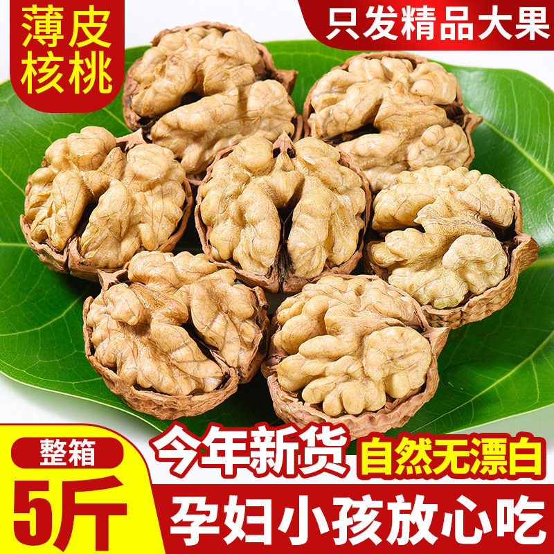 Thin-skinned Walnut Wholesale Price Yunnan Thin-skinned Raw Walnut with Shell Original Bulk Wholesale Nut Snacks New Walnut